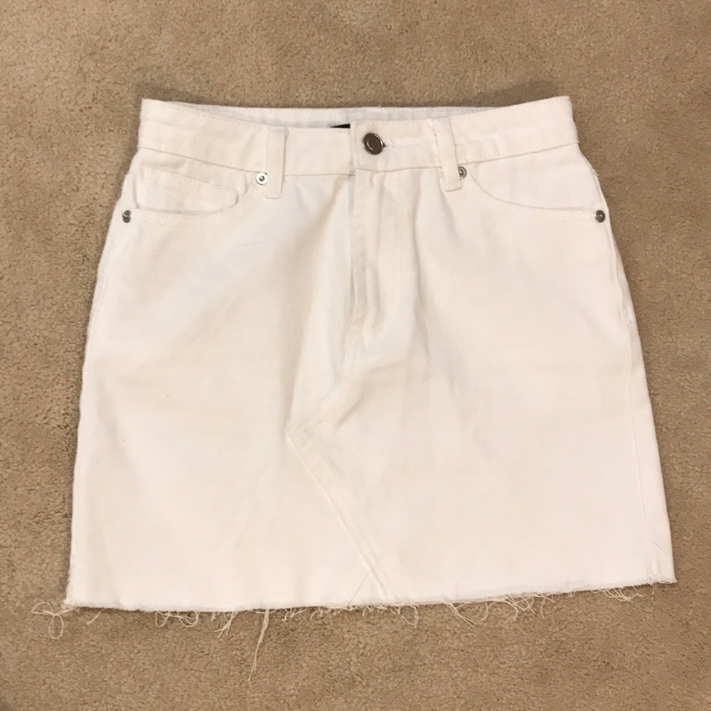 Forever 21 High Waisted White Denim Skirt